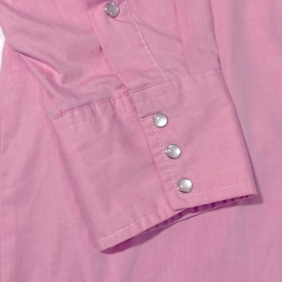 Panhandle Slim Pearl Snap Button Western Shirt Mens 16 1/2-35 Pink Vintage - Picture 6 of 8